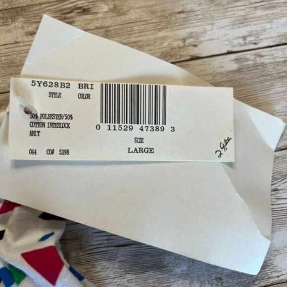 NWT Vintage Catalina Knit Shorts Women’s Large White Multi High Rise Geometric - Picture 16 of 16